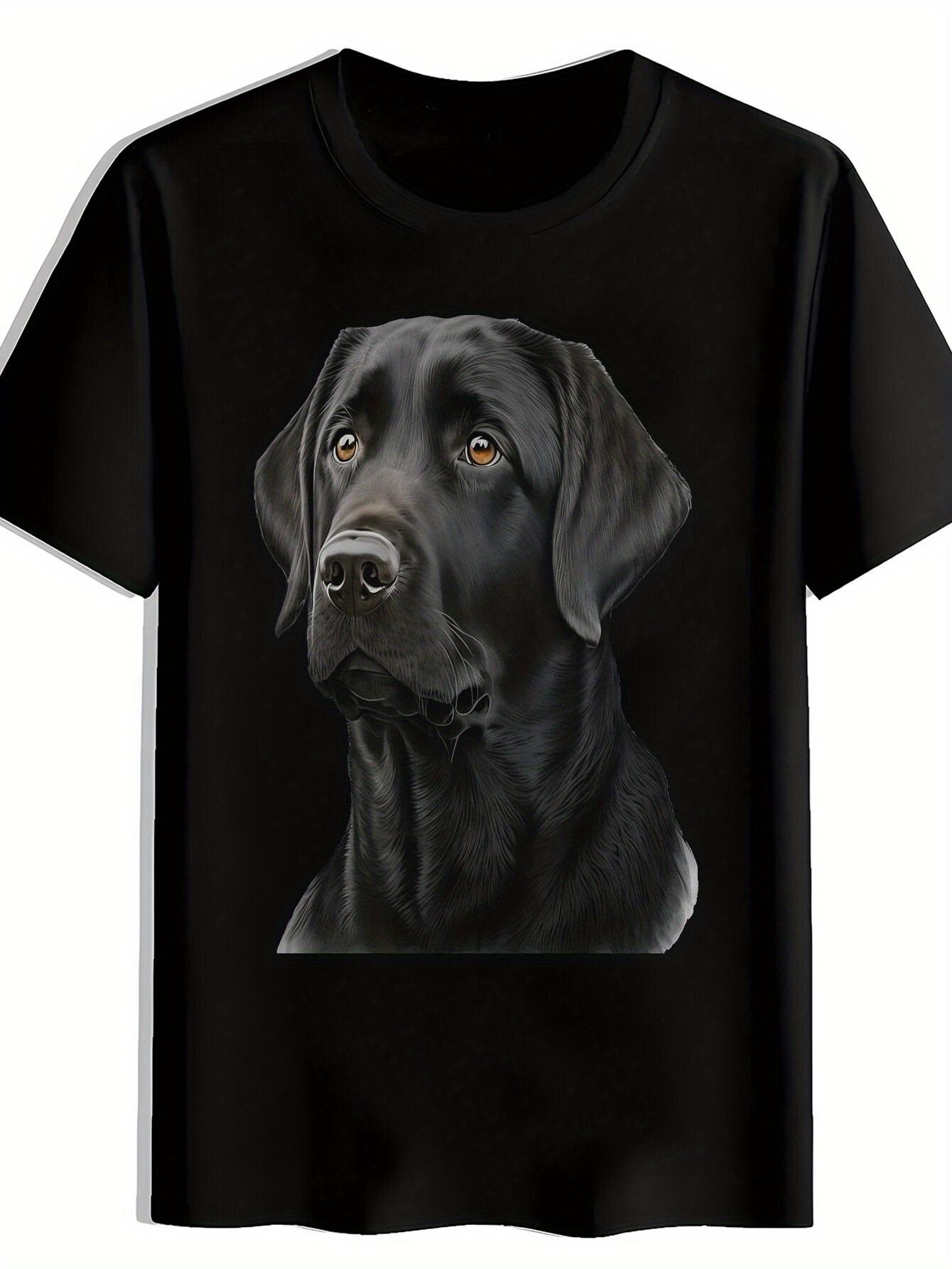 T-shirt Labrador Retriever Graphic - Black with Colorful Stripes XXXXL