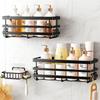 Punch-Free Shower Storage Holder With Hooks Toiletries Organization Rack For Inside Shower