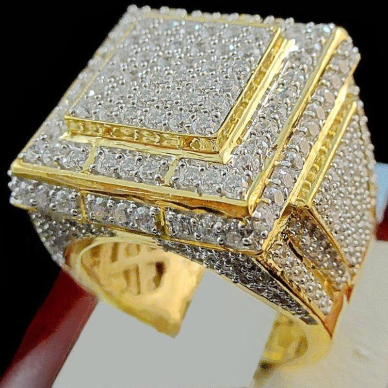 Wish hot new men s rings, European and American domineering men s ring hand jewelry versatile jewelry 7 золотой