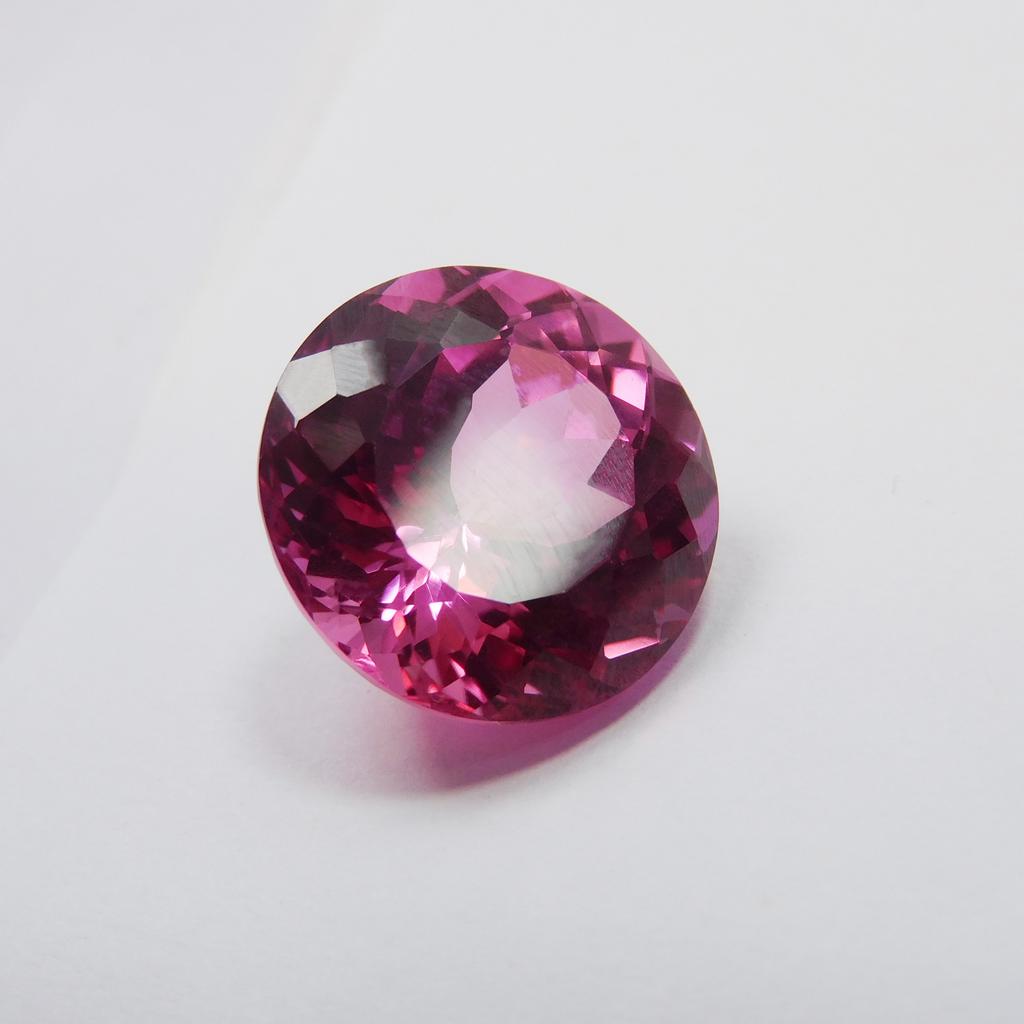 Natural 17.35 Ct Pink Ruby Round Cut Loose Gemstone Earing Size