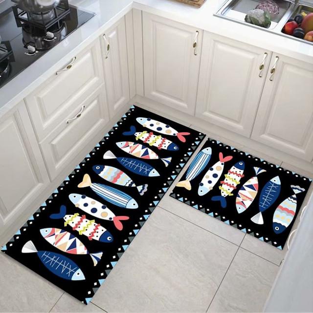 Washable Kitchen Floor Rugs Cute Anti -Slip Long Rug Mat For Kitchen Decoration Outdoor Doormat Interior Entrance Door Mats