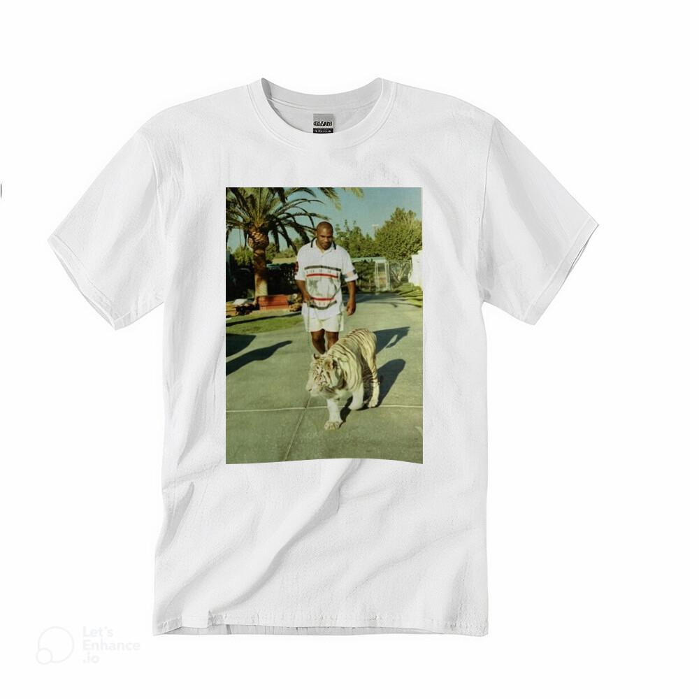 Mike Tyson Tiger T-Shirt Boxing Legend Vintage/Retro Graphic Tee,Unisex Crewneck M