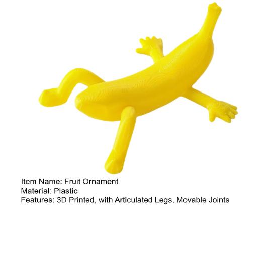 3D Printed Fruit Figurine with Articulated Legs Movable Joints Banana