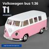 1/36 Scale Retro Bus T1 Transport Cars Diecast Metal Vehicle Model Hot Wheels Premium Collect Metal Auto Miniature Gift Kids Toy Boys
