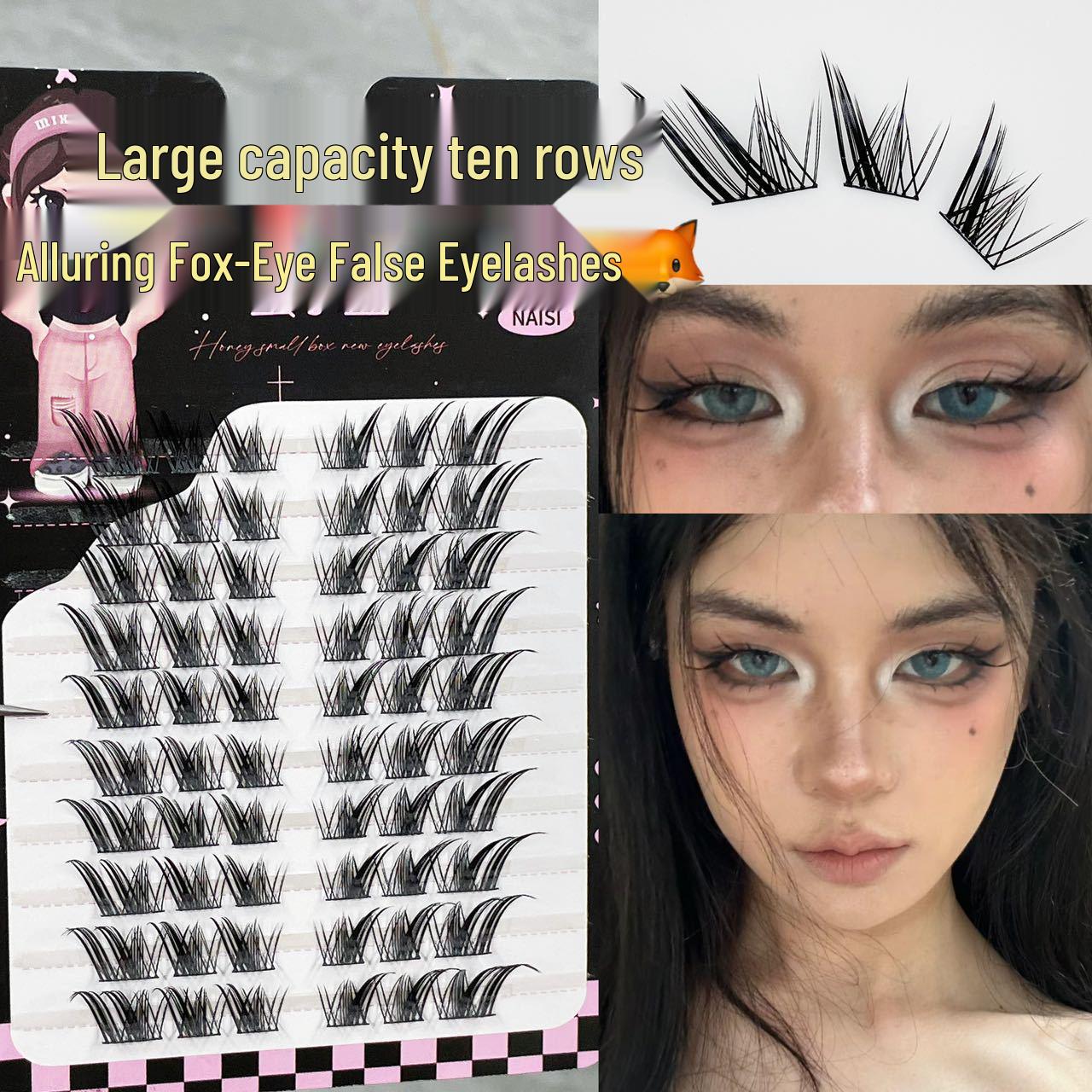 

Fox-Eye Natural Look False Eyelashes - Ten-Row Set