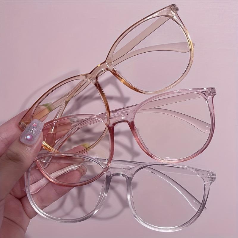 3pcs Women S Set of Non-Prescription Glasses, New Retro Cat-Eye Frames