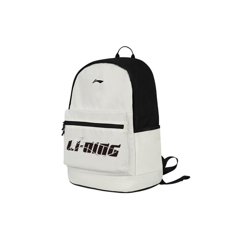 Li Ning Polyester Backpack Unisex Beige Black YBSU167-6A18
