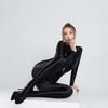 Glossy Shiny Transparent Long Sleeve Zipper Open Crotch Bodysuit Tights Hot Sexy Bodystocking Romper Jumpsuit Clubwear Lingerie