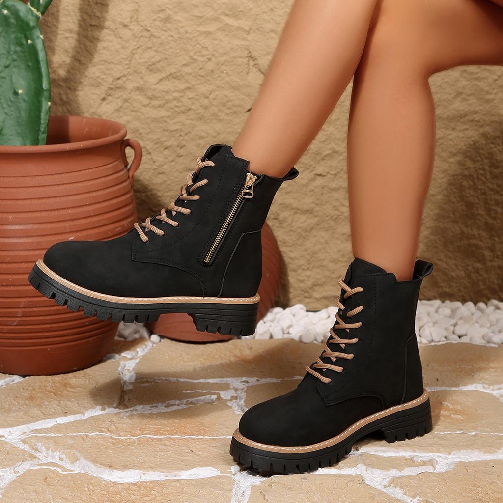 Fashion Women Warm Boots Autumn Winter Boots Classic Zipper Snow Ankle Boots Winter Suede Warm Fur Plush Women Shoes Booties Heels