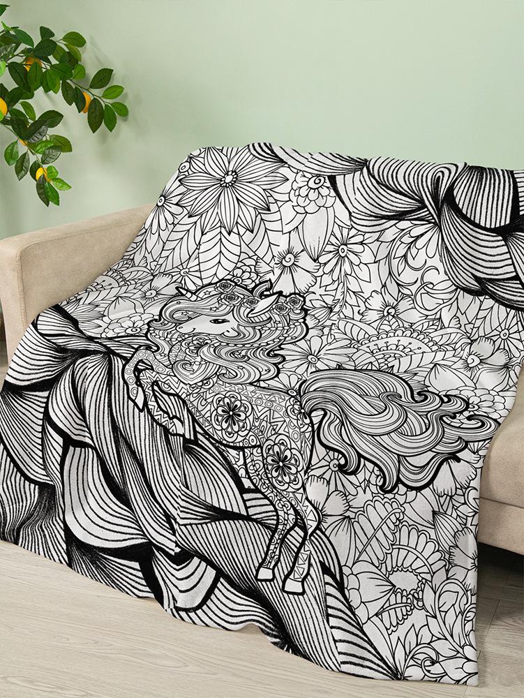 Flannel Blanket Animal Unicorn Rainbow Blanket Crystal Fleece Blanket Spring And Autumn