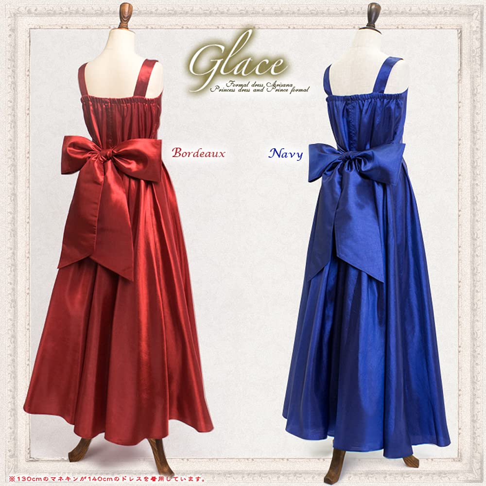 Long Piano 130cm [Arisana] Dress, Children's Dress, Junior, Recital, Wedding, Piano, Children's Dress, Recital, Girls, Navy,