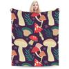 Leaf and Mushroom Pattern Blankets Fleece Spring Autumn  Breathable Super Soft Throw Blankets for Sofa Bedroom Bedspreads