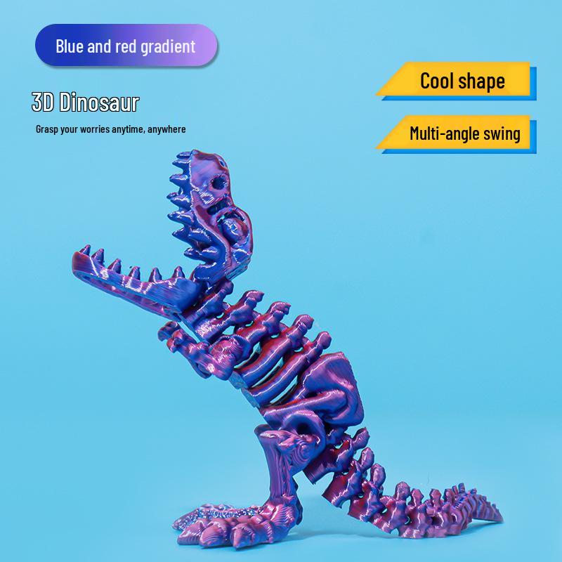 3D Printed Silk Gradient T-Rex Skull Egg Toy for Kids Home Decor