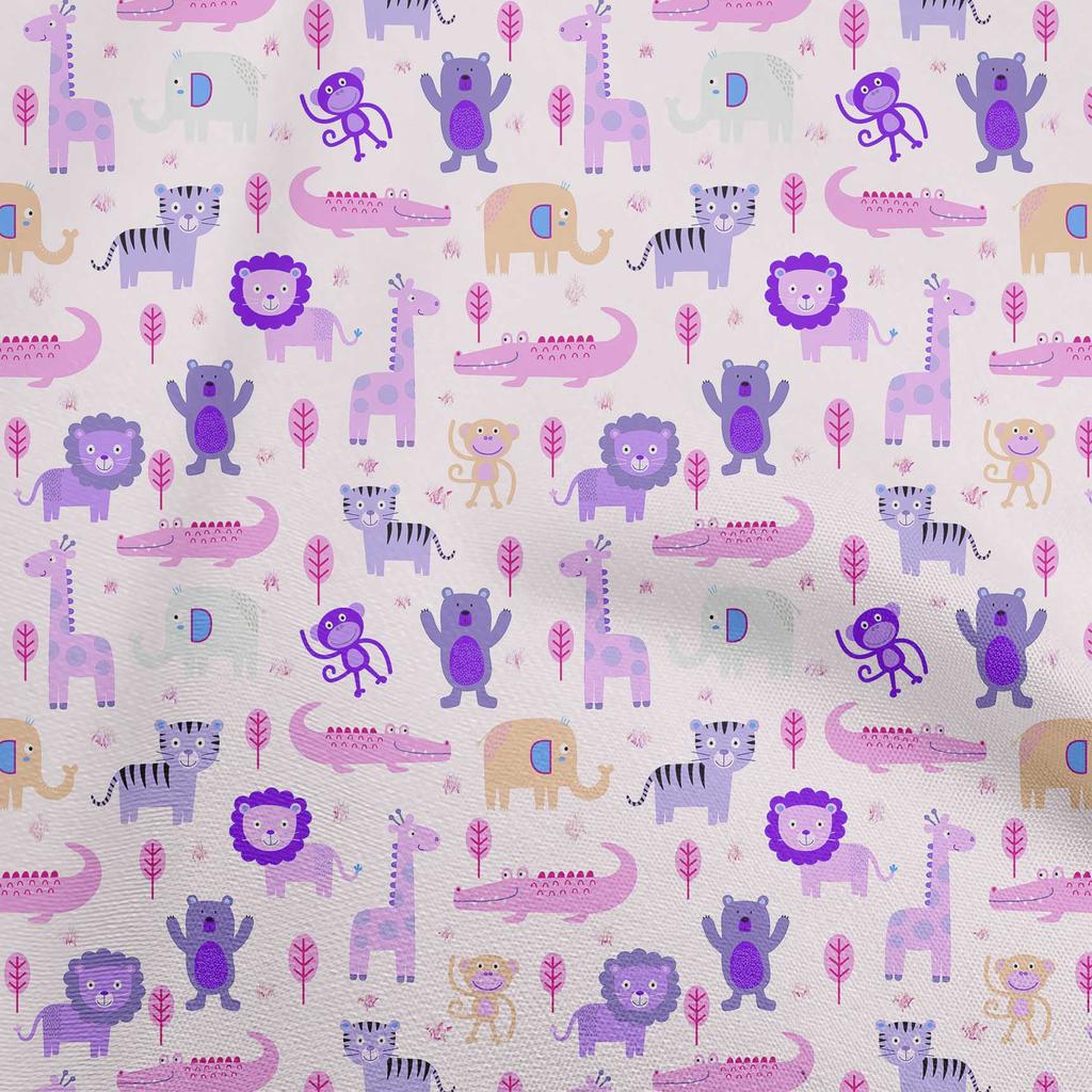 oneOone Cotton Flex Brown2 Fabric Animals Diy Clothing Quilting Fabric Print Fabric By Yard 40 Inch