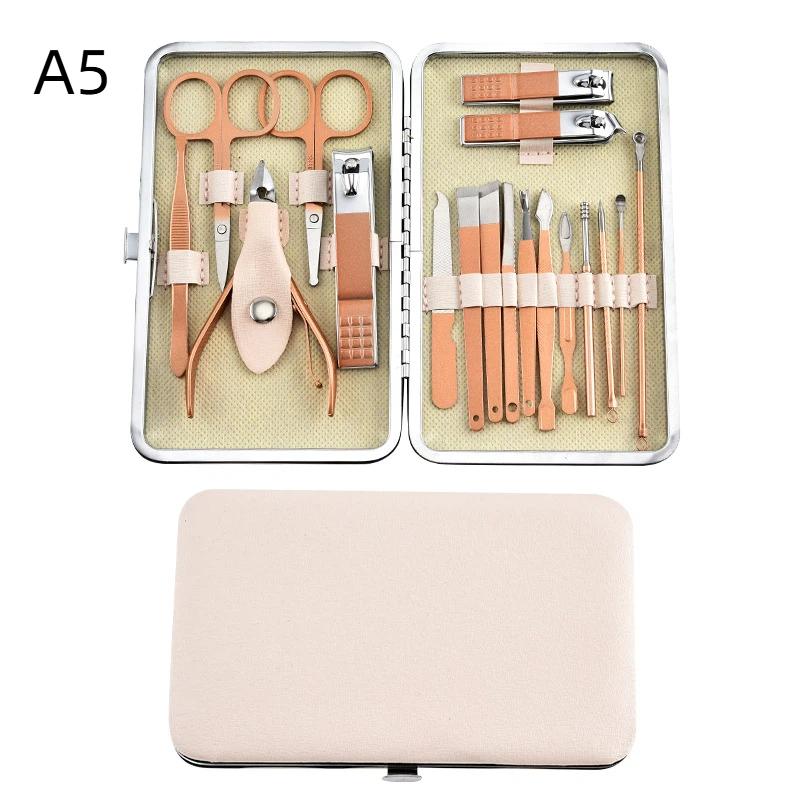 Easy To Clean Stainless Steel Manicure Set 4-18Pcs Professional Nail Clipper Kit for Daily Nail Care