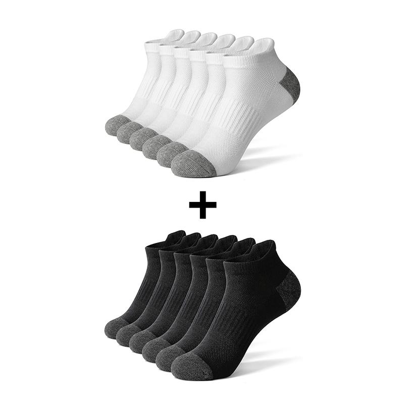 AOTOLK 6/12 Pairs Cotton Man and Women Socks Sports Solid Color Male's Short Sock Cycling Breathable Ankle Summer Running Socks