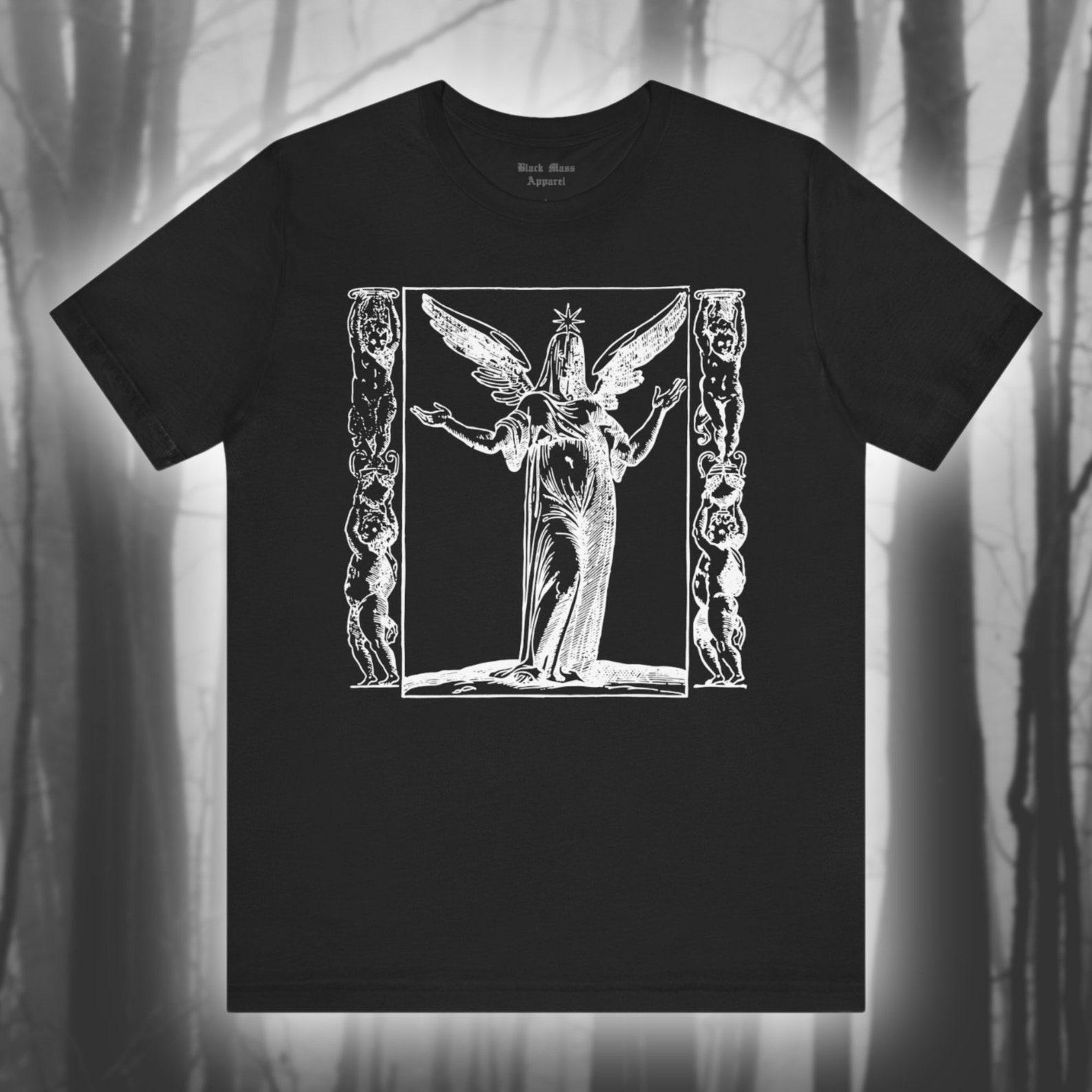 Blessed Soul, Cesare Ripa Iconologia Shirt, Religious Iconography T-Shirt, Spooky Angel T-Shirt, Dark Angel Unisex Jersey Short Sleeve Tee L