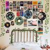 Hippie Decor, Posters for Room Aesthetic - Botanical Wall Art, Record Decor, 4 Pcs 12"