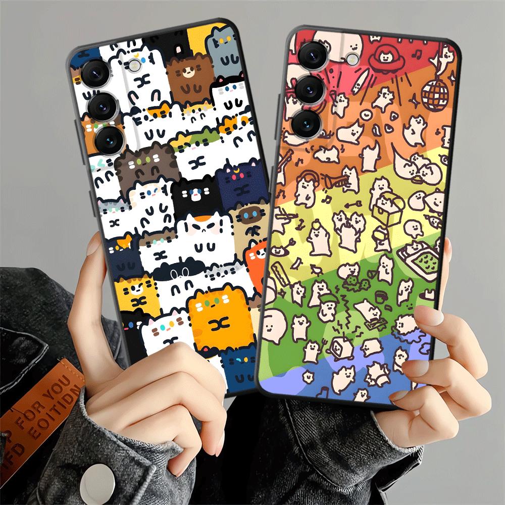 Case for Samsung Galaxy A55 A06 A23 A52 A36 A53 A17 A37 A05 A57 A15 A73 A51 A25 A16 Phone Cover A50 A12 A41 A13 A70 Cute Cat