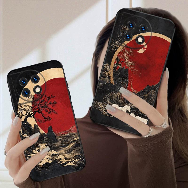 Sunset Black River For Oneplus 8T 9 9R 10 Pro 11 12 13 13R 5G ACE 5 Nord2 4 CE 3 4 Lite N20 SE N200 silicone soft phone case