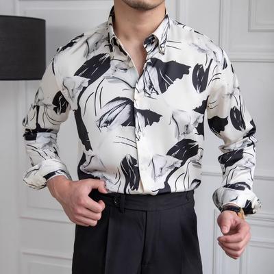 Shirt Men'S Spring And Autumn New Printing Long-Sleeved Shirt Senior Sense Of Long-Sleeved Trend Jacket Shirt