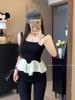 Pure Desire Color Block Ruffle Camisole - 2026 Women's Summer Tank Top