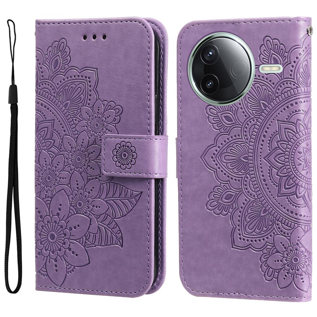 For Xiaomi Poco F7 Pro 5G/Redmi K80 5G Case Floral Pattern PU Leather Wallet Stand Phone Cover