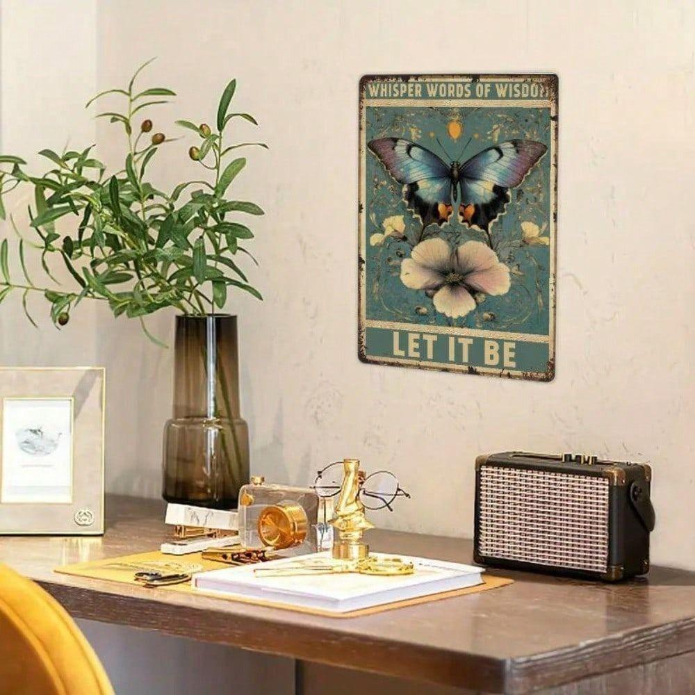 Metal Wall Art Vintage Butterfly Decor for Country Home
