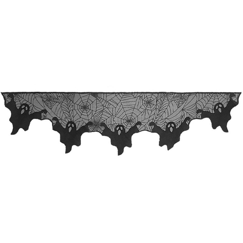 Halloween Decoration Cobweb Table Runner Tablecloth, Mantel Scarf Cover for Halloween Party