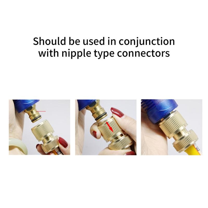 2Pieces Heavy Duty Reinforced Brass Hose Joints Water Pipe Connectors Fittings Easy Twist Suitable For Irrigation Tools