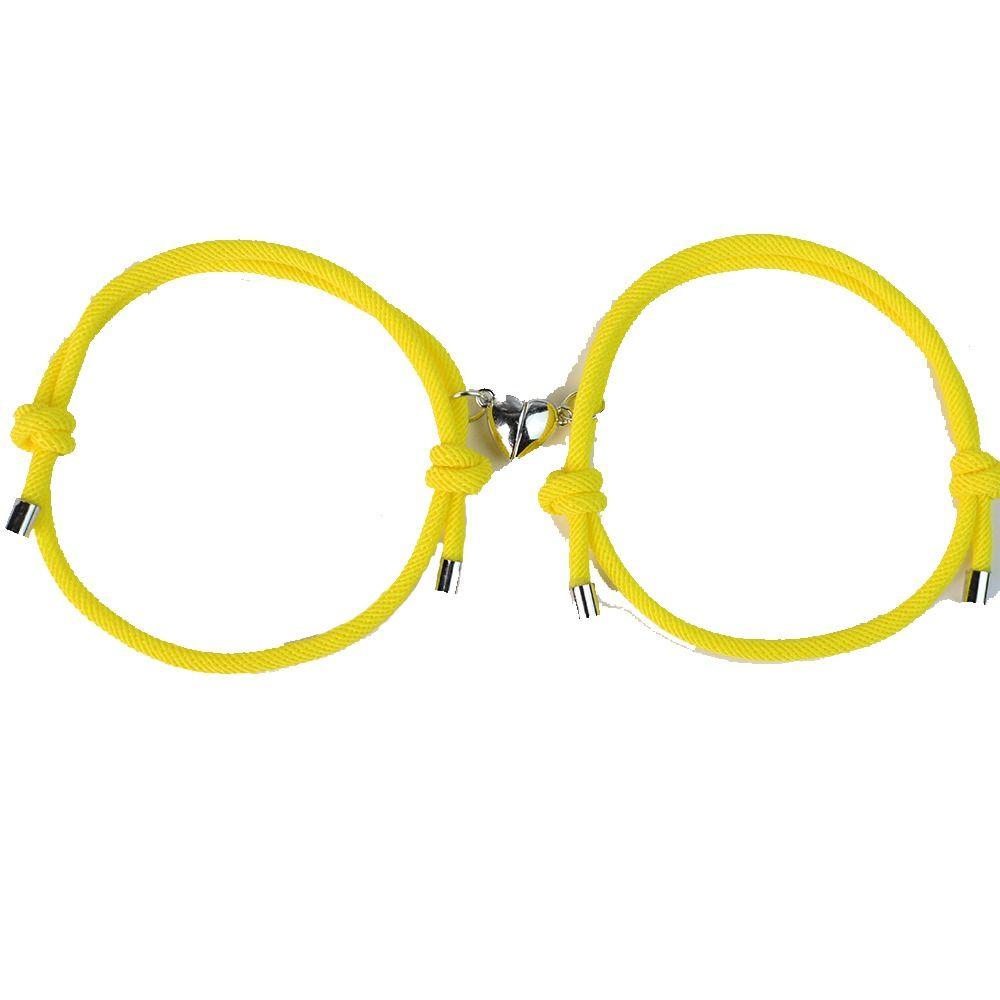 

Любовь Магнитный Браслет Сердце Контрастные Цвета Браслет Удачи Ретро Парный Браслет Украшение жёлтый