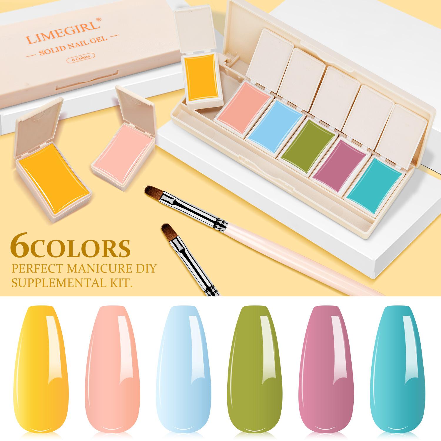 

6-Pack Solid Cream Nail Gel Polish - DIY Home Manicure, Long Lasting & Quick Dry