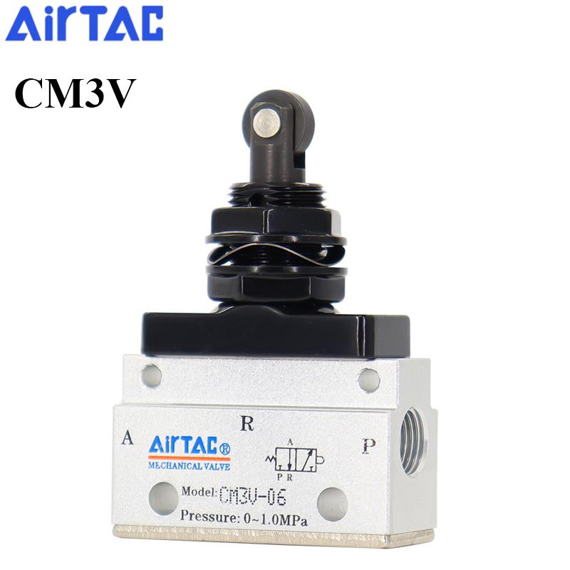 AirTAC CM3V05 CM3V06 CM3V08 CM3Y05 CM3Y06 CM3Y08 3/2 Way Vertical Lever Type Air Pneumatic External Control Mechanical Valve