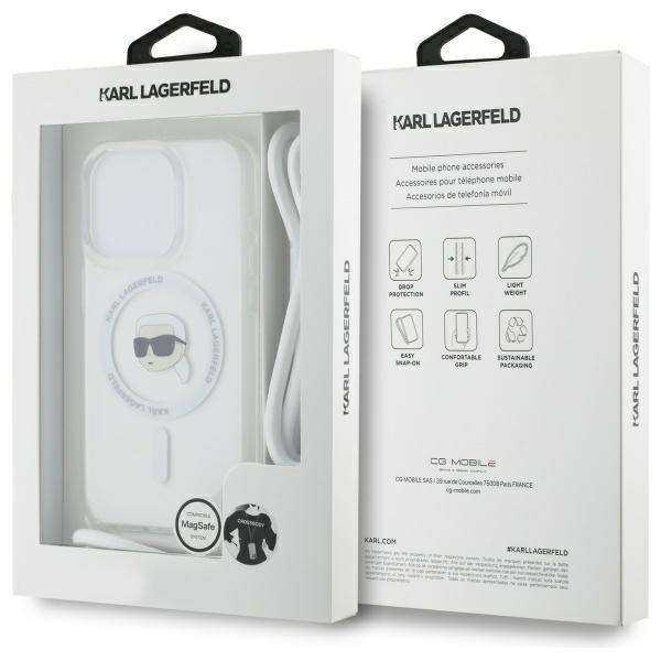 Karl Lagerfeld Klhmp16Xhckhnt Iphone 16 Pro Max 6.9 Hardcase Transparent Crossbody Iml Karl Head Magsafe