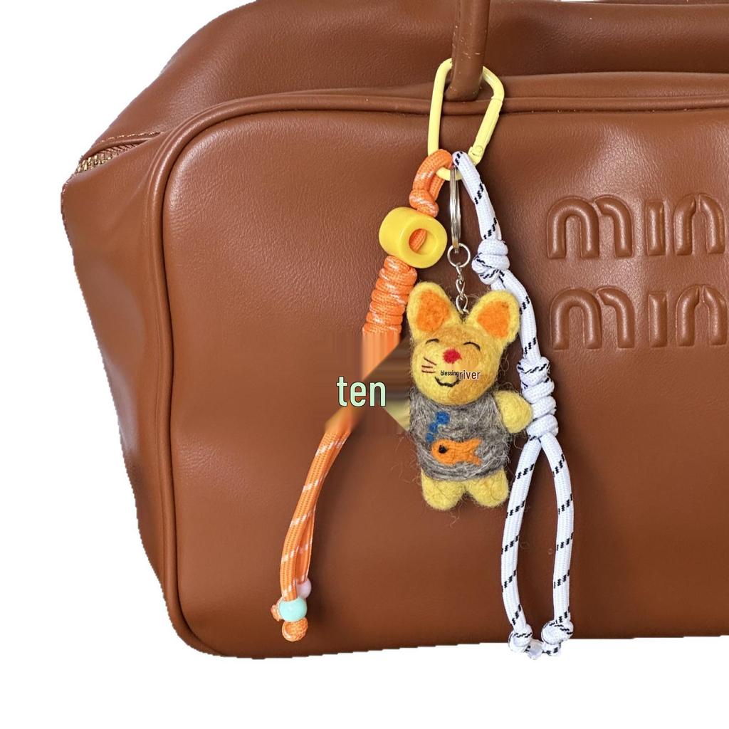 Handmade Nepal Wool Felt Kitten Pendant Ornaments Gift Set