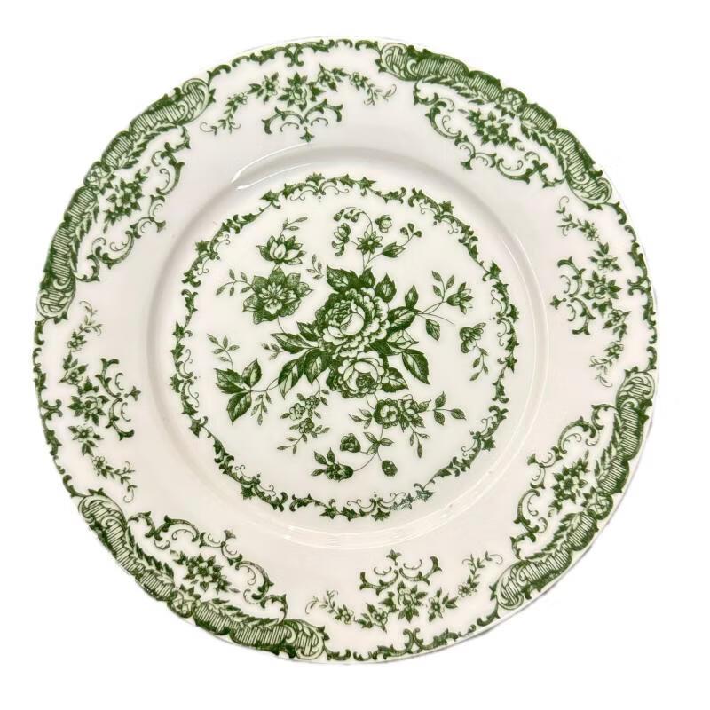 Elegante französische Retro-Keramikteller mit Blumenmuster