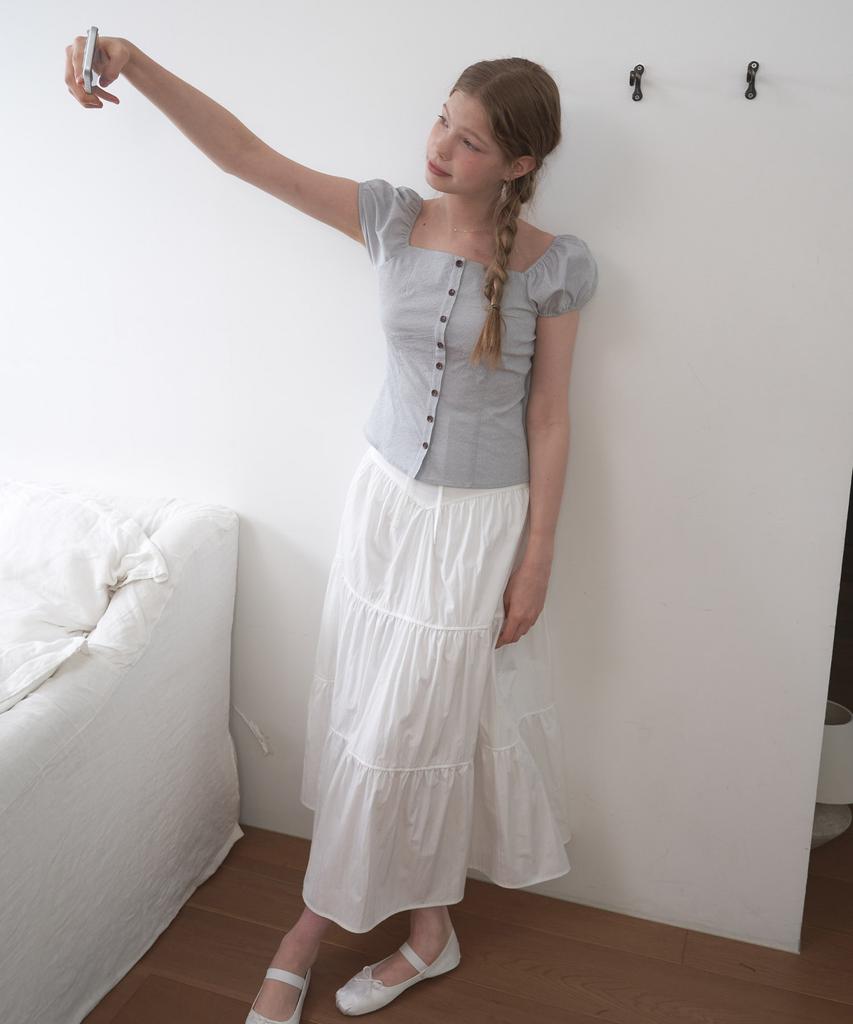 Peullobeu Summer Shirring Long Skirt_Wt