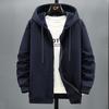 Herbst Winter Hoodie Männer Fleece Hoodies Einfarbig Jacke Zip Up Hoodies Strickjacke