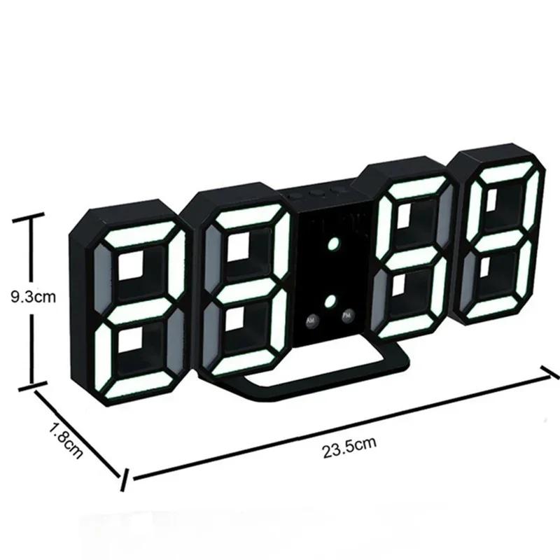 3D LED Clocks Digital Wall Clock Living Room Home Decoration Bedroom Mode Light Decor Large Digital Watches Hanging Garden