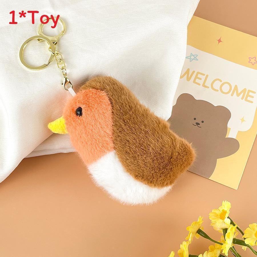 

Creative Parrot Plush Keychain With Soft Cotton Filling For Kids And Backpack Decor