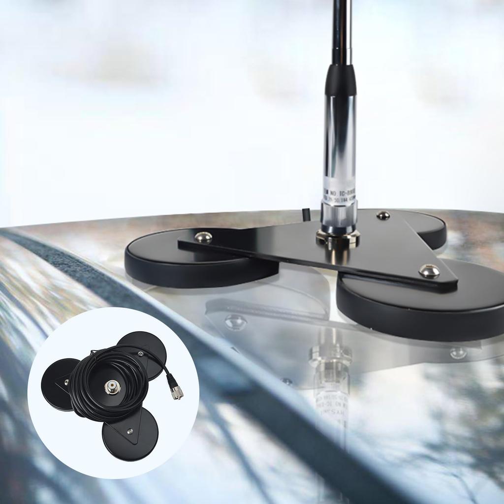 Bază magnetică tip YNIBST cu cablu RG58 pentru antenă radio amator auto, bază antenă MJ-MP, utilizare grea în 3 puncte,