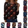 Women's Fashion Casual Long Sleeve Halloween Print Crewneck Top