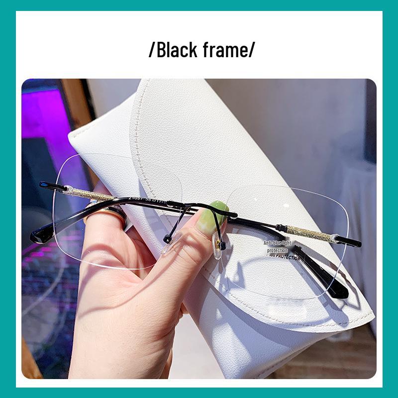 

Безободковая оправа для очков «Звездное небо» без макияжа для женщин - Модная, настраиваемая для миопии.