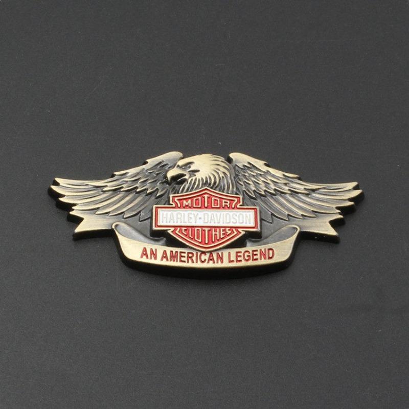 Car motorcycle personalized modification car logo metal skull ghost head eagle wings decorative car sticker scratch sticker