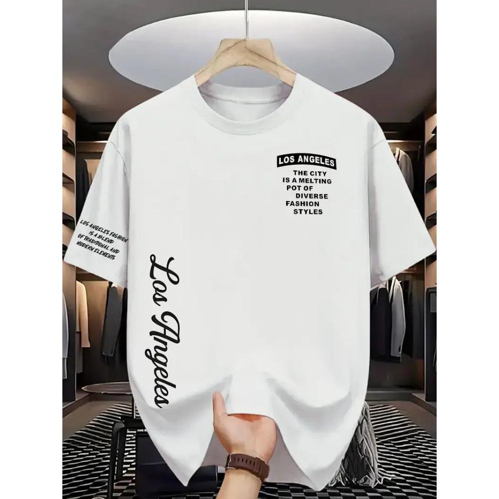 Men's Fashion T-shirt Personalized Letters Pattern Printed Men's T-shirt Top