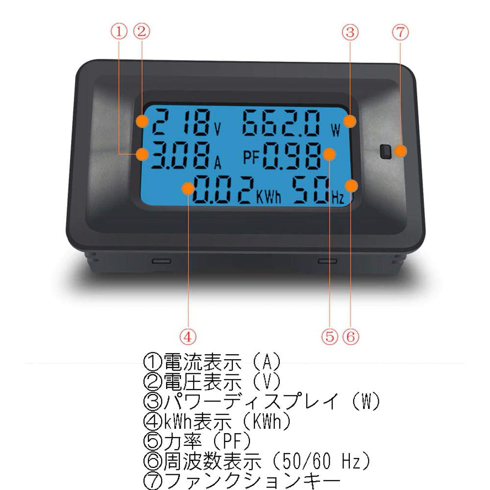 Zmart AC 5KW Digital Voltmeter Power Power Watt Frequency 85-250V Indicator, Energy, Ammeter, Factor, Ampere, Volt, Meter, Tester,