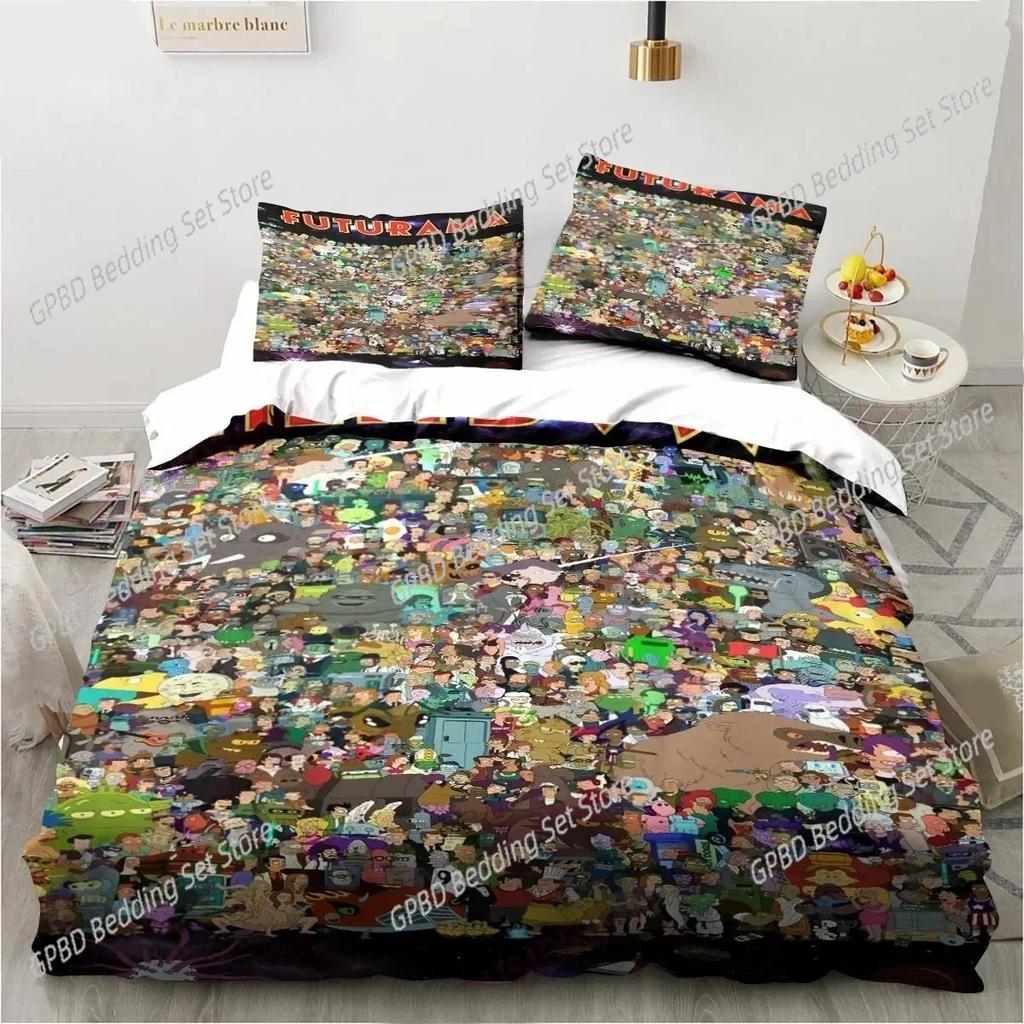 Cartoon Futuramas Bender Bedding Set Duvet Cover Bed Set Quilt Cover Pillowcase Comforter king Queen Size Boys Adult Bedding Set