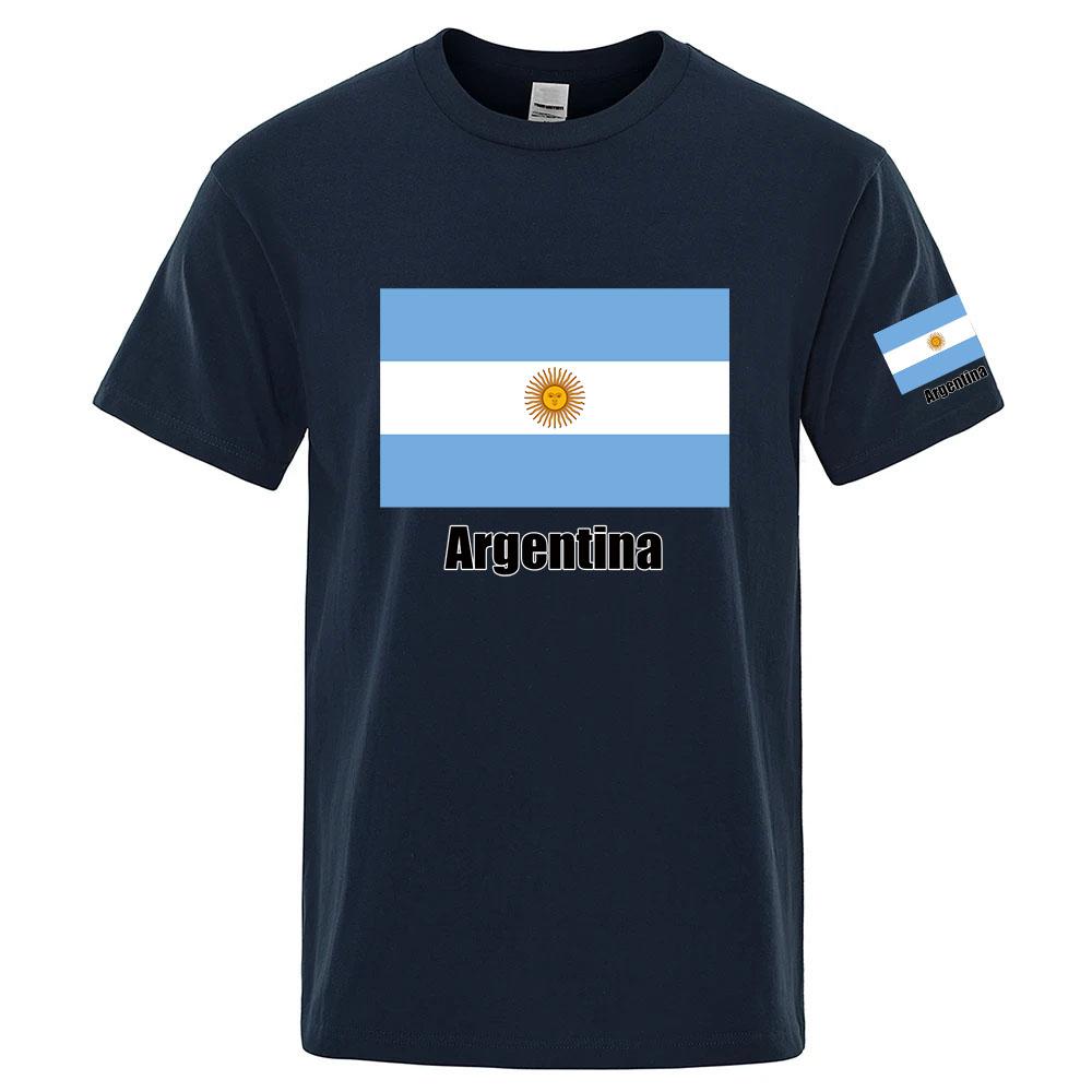 2025 Argentine Flag Print Summer Unisexs New Football Team Print Regular Short Sleeve Solid Color Casual Harajuku Tops