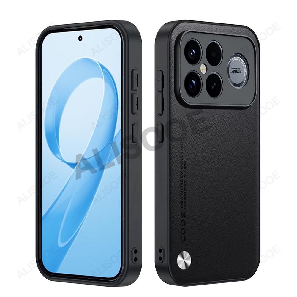 For POCO F8 Ultra / POCO F8 Pro F7 F6 F5 Pro Case Cover Fashion Fiber Texture PU-Leather & Plastic Protection Back Capa Funda