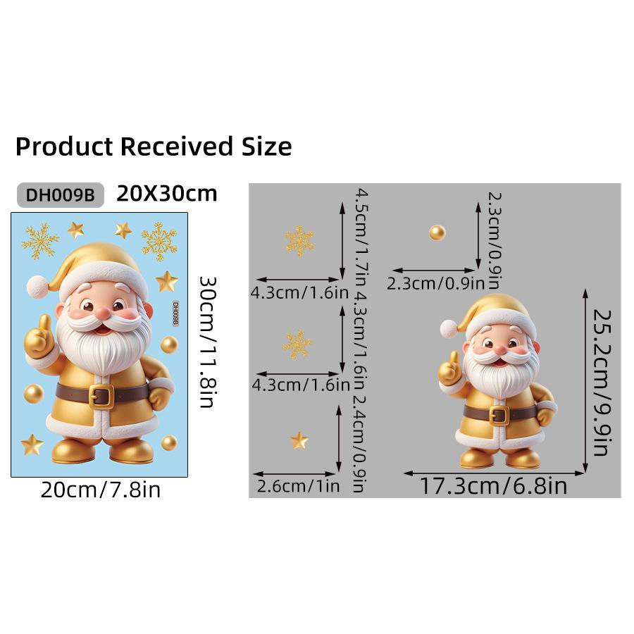 Christmas Snowflake Elk Snowman Glass Sticker Noel Ornaments Xmas Wall Stickers Merry Christma Decor Happy New Year Sticker